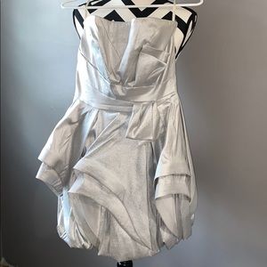 Jessica Mcclintock Silver Mini Prom Dress